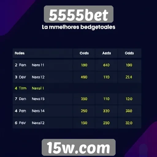 Comparativo de odds na plataforma 5555bet